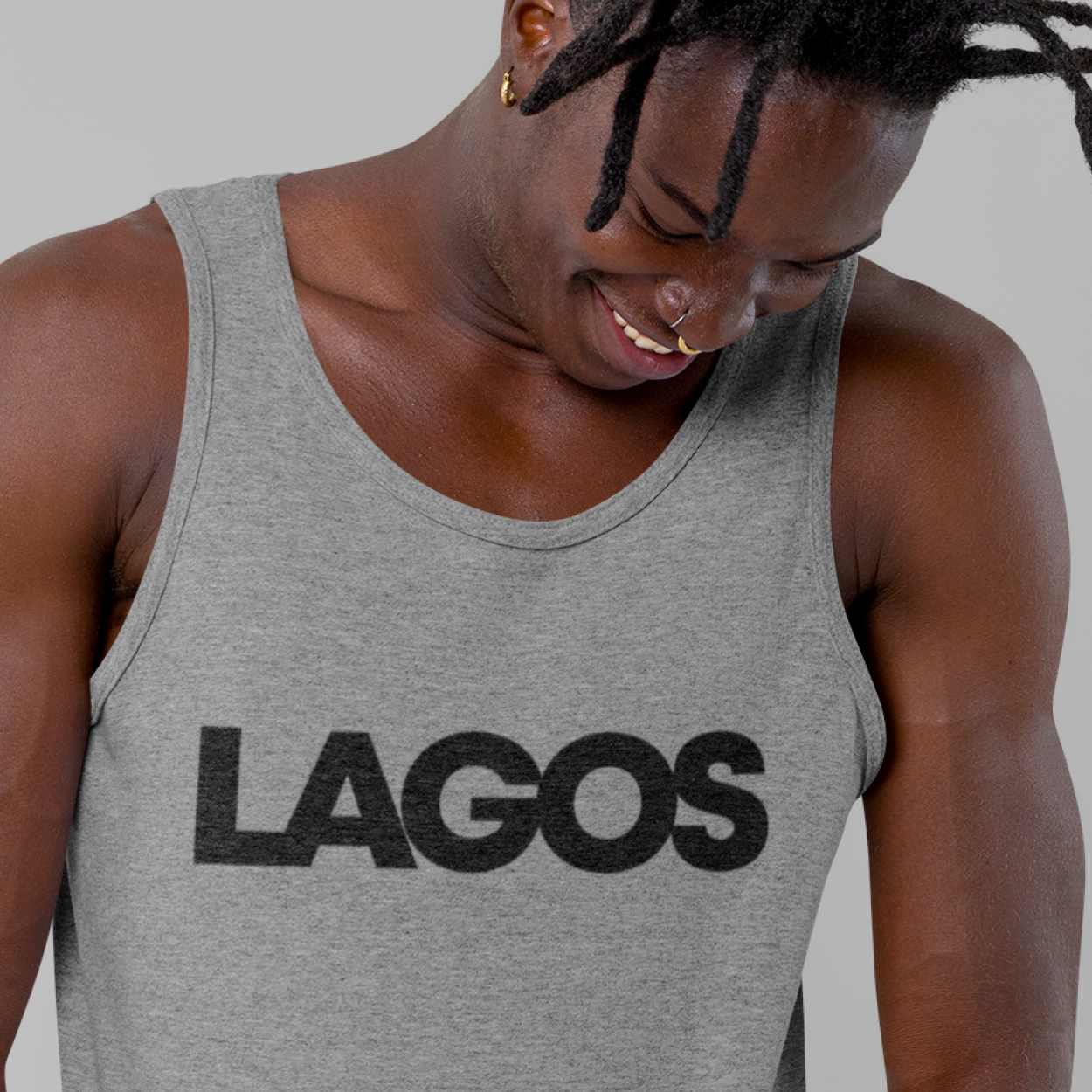 Lagos Unisex Grey Tanks