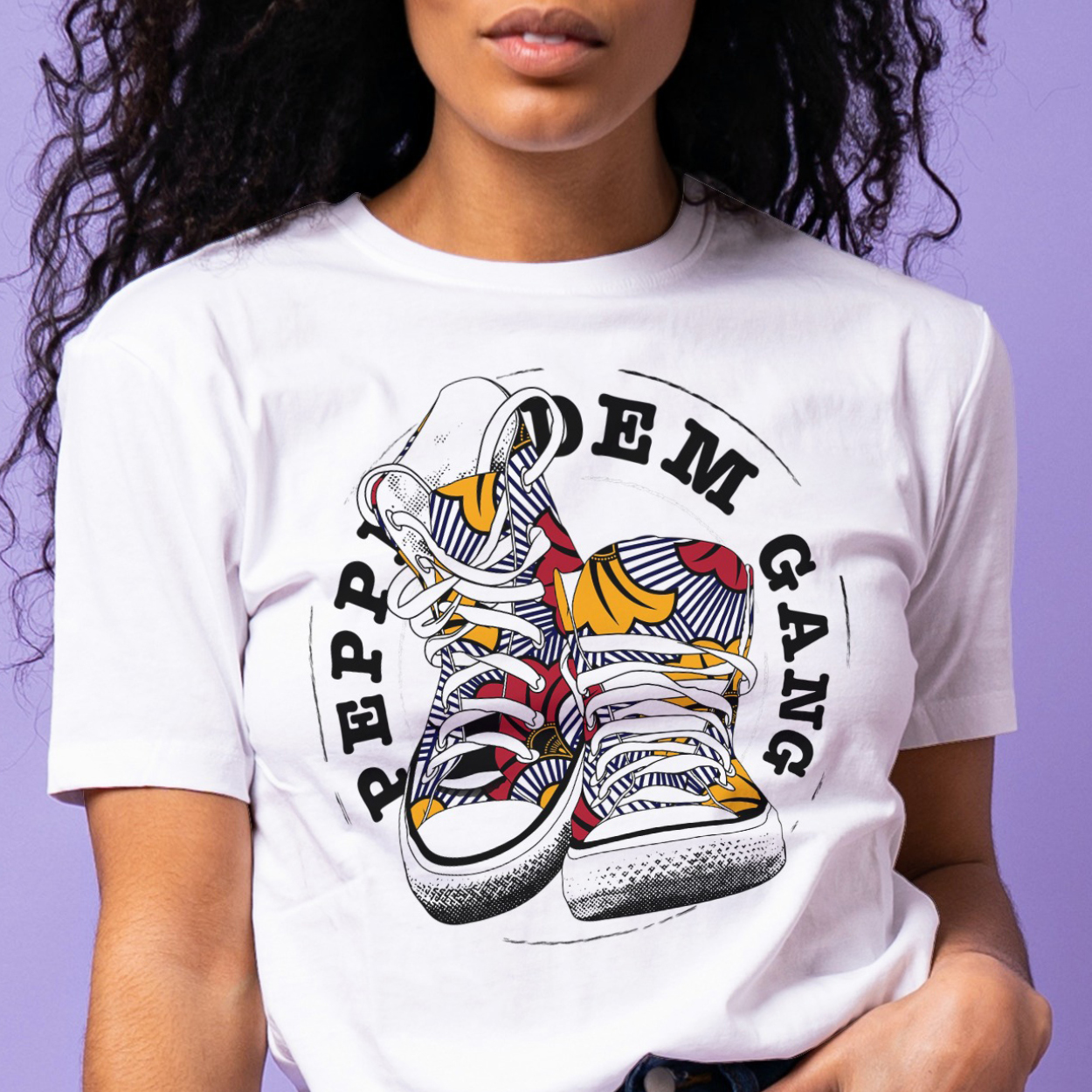 PDGANG Ankara Sneakers Unisex Tshirt